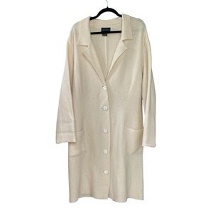 SPANNER Women’s Long Knit Sweater Coat Cream L